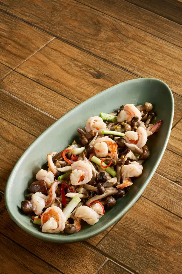 Termite mushrooms with shrimp