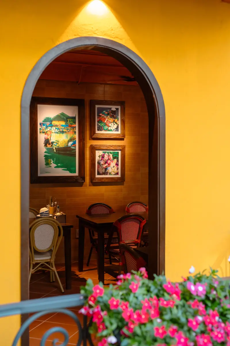 Quiet corner table
